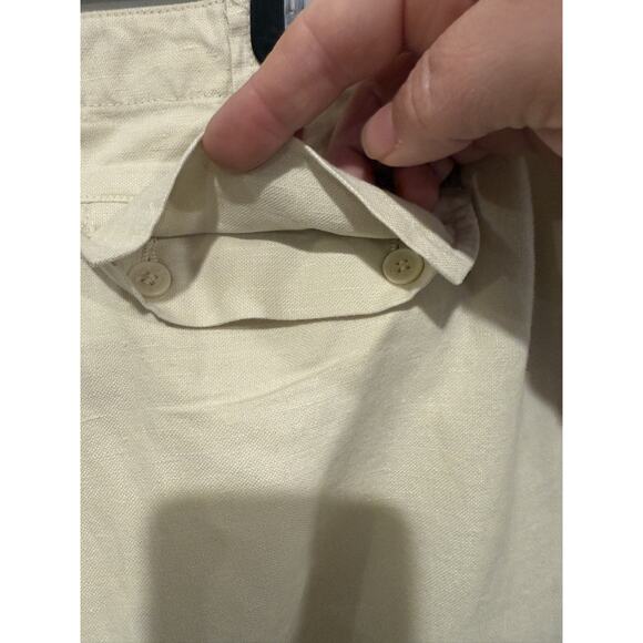 Calvin Klein Ivory Wide Leg Cotton Linen Lightweight Pants - Size 14 - Picture 4 of 9